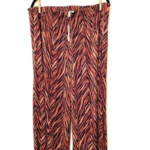 NWT - Asos - Plisee Palazzo Pants - Tiger striped - 16 Curve
